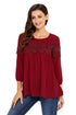 Sexy Crochet Detail Long Sleeve Babydoll Top